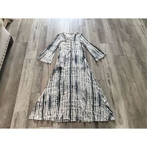 OLIVACEOUS blue and white maxi beach dress size M